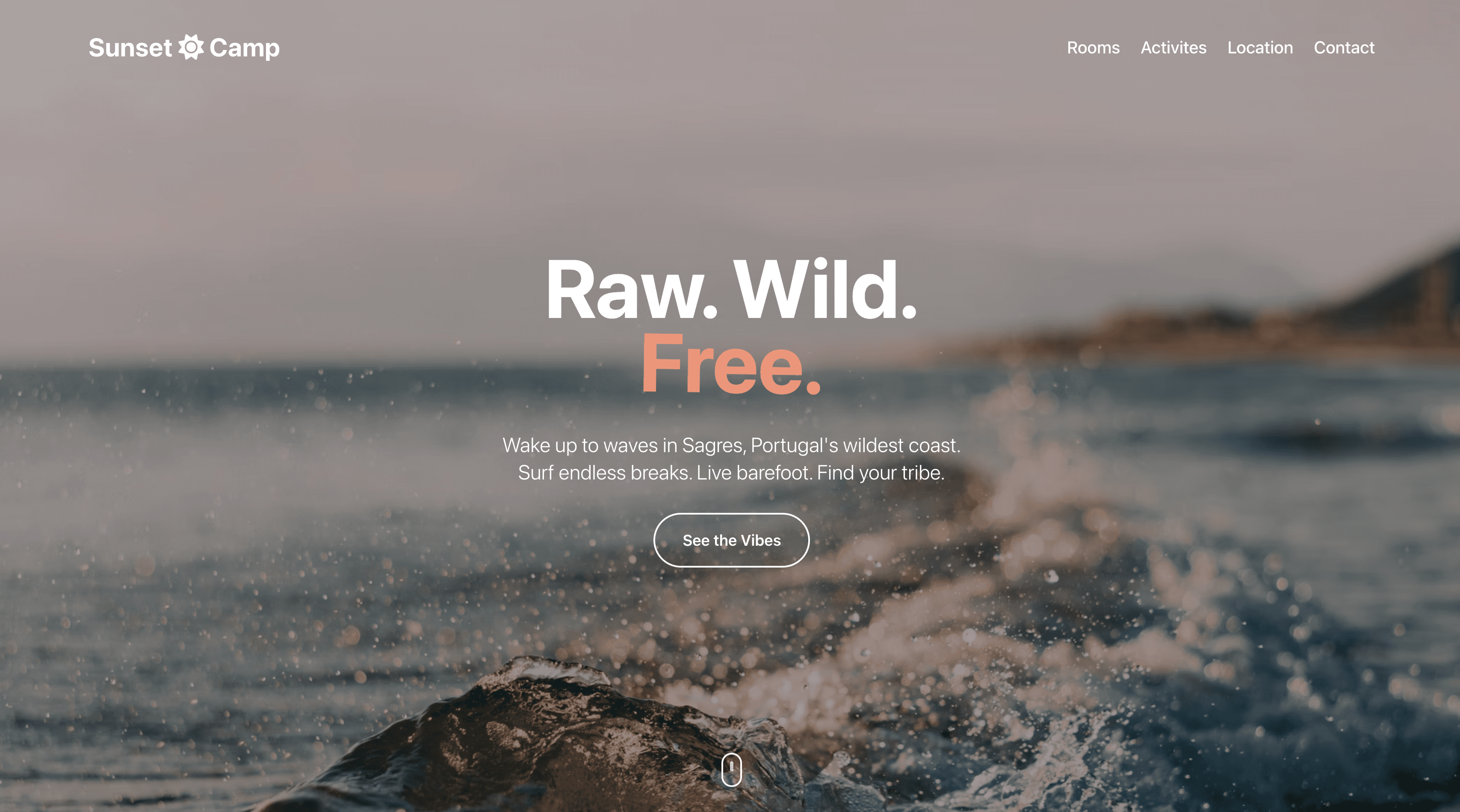 Sunset Camp template screenshot